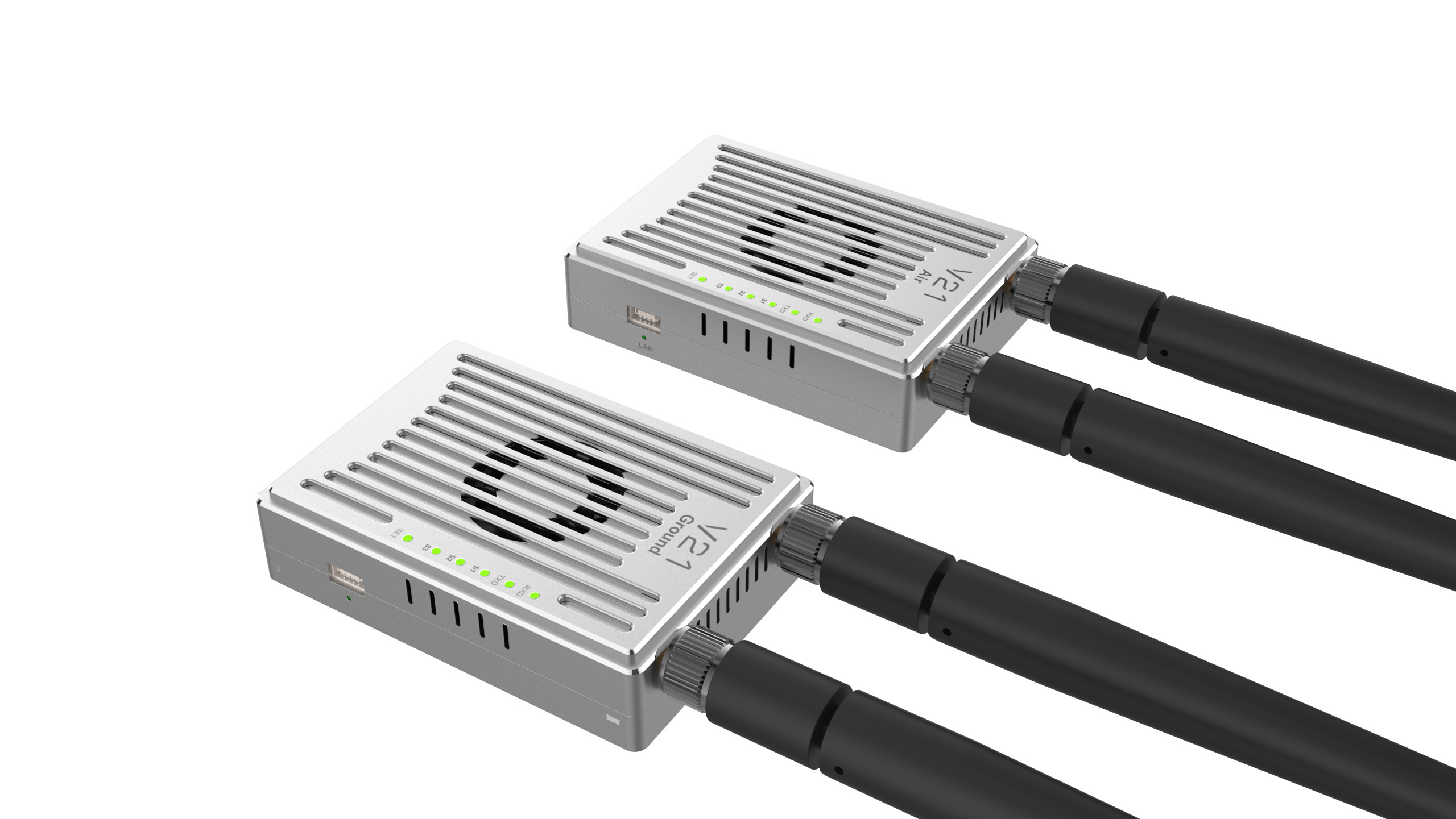 V21 Video&Data&RC link supports three frequency bands and can transmit 15km Ground-to-Air with a bulit-in web page