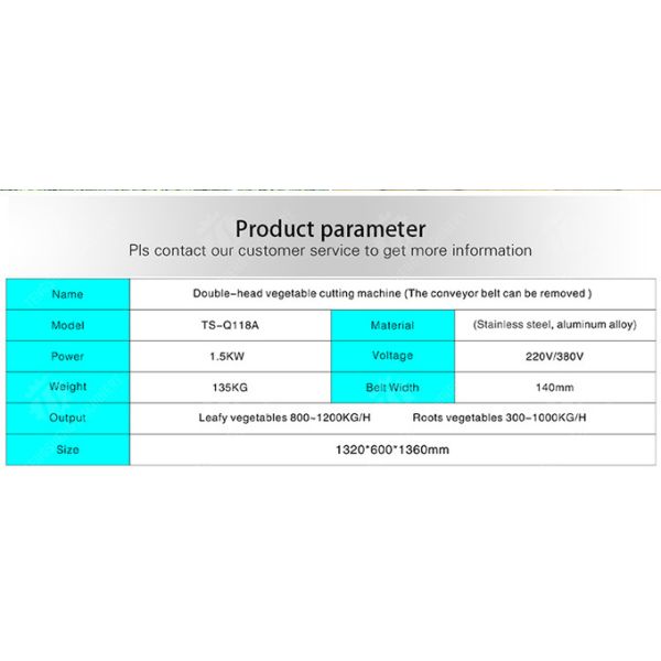 2.25kw 1000kg/hMulti-function vegetable cutter Double head vegetable cutter cabbage, potato, onion, ginger and garlic