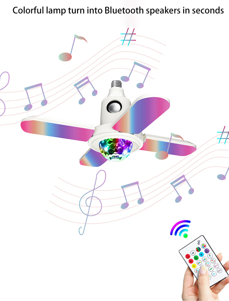 Music Playing LED E27 Bluetooth Light Bulb Speaker With RGB Controller