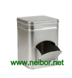 China Square shape tea &amp; coffee bag tin dispenser box wholesale