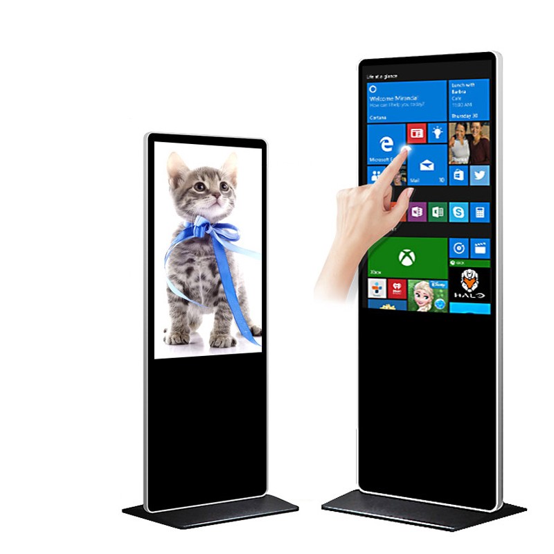 Wall 43 inch capacitive touch screen monitor with Android or Win10/11 OS support portrait landscape display modes