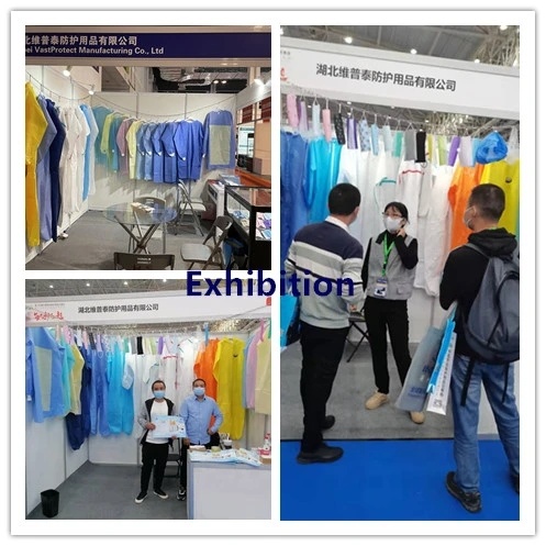 Wholesale CE Type5&6 Anti-Virus Dustproof SMS Nonwoven Coverall with Custom Stick Strip