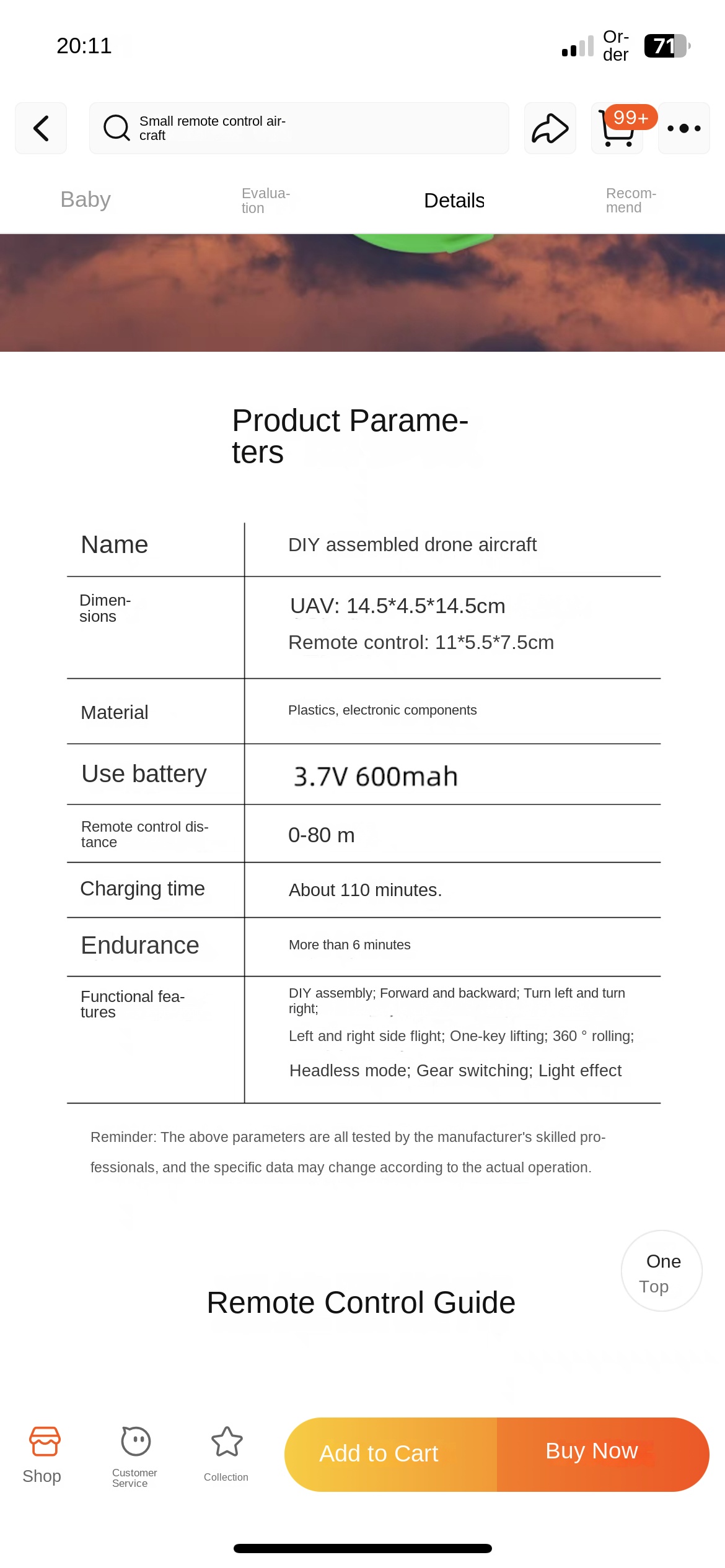 18*25*5cm Dwi Dowellin Remote Control Drone Control Range 100M
