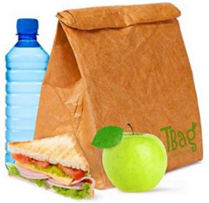 China Recycled Reusable Brown Paper Tyvek Insulated Lunch Bag Washable Lightweight wholesale