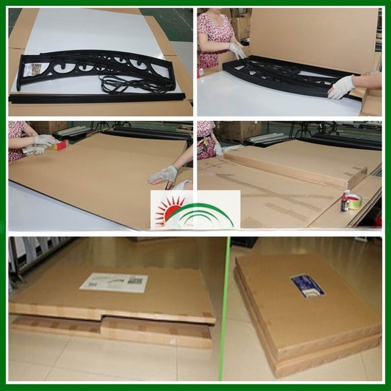 Window Canopy Polycarbonate Shade Awning Supported by Dependable Width Balcony Bracket