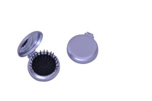 China Plastic silver compact mirror with comb Logo customized wholesale