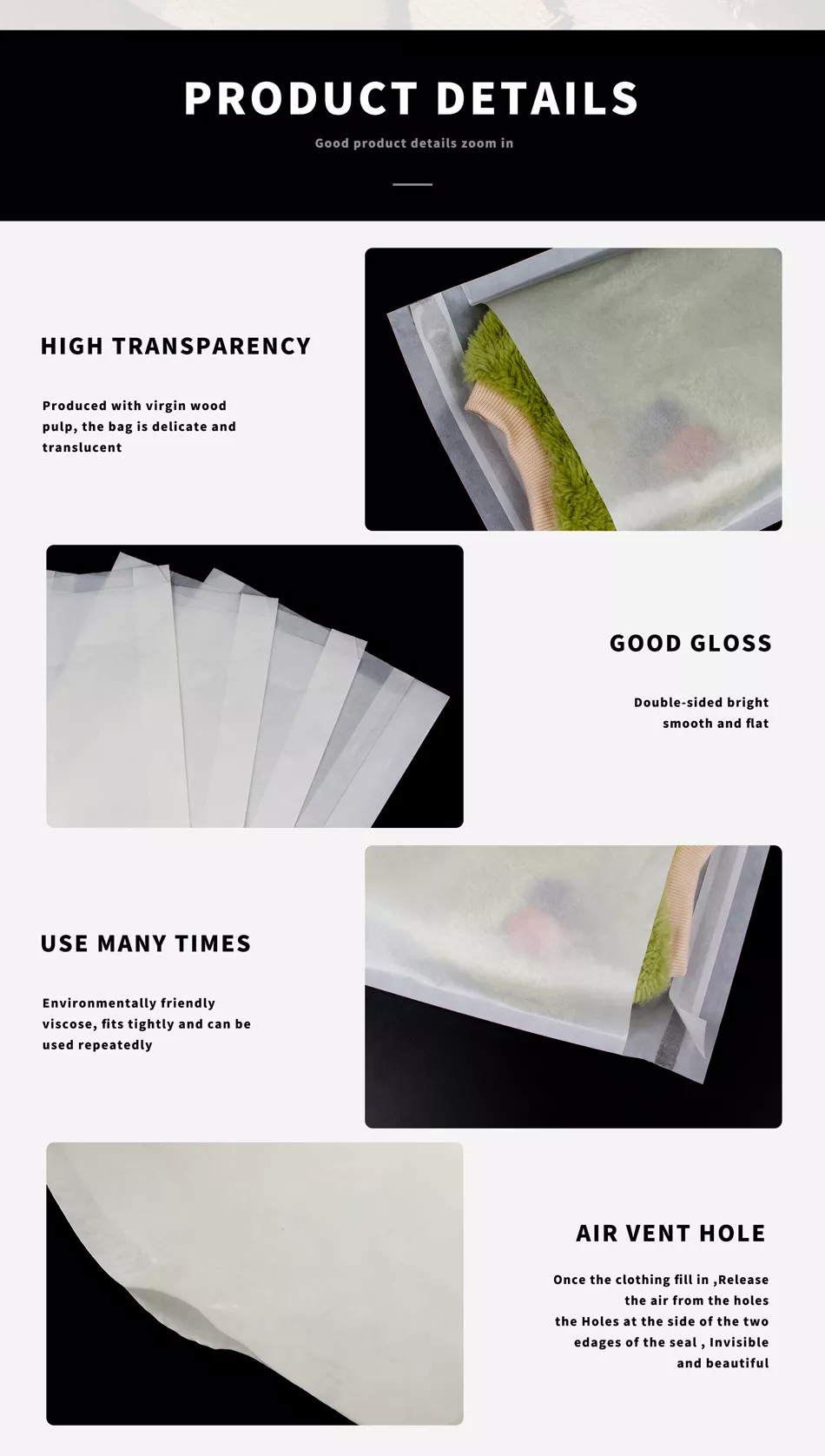 Semi Transparent Glassine Paper Bag Eco Friendly Biodegradable Grease Resistant