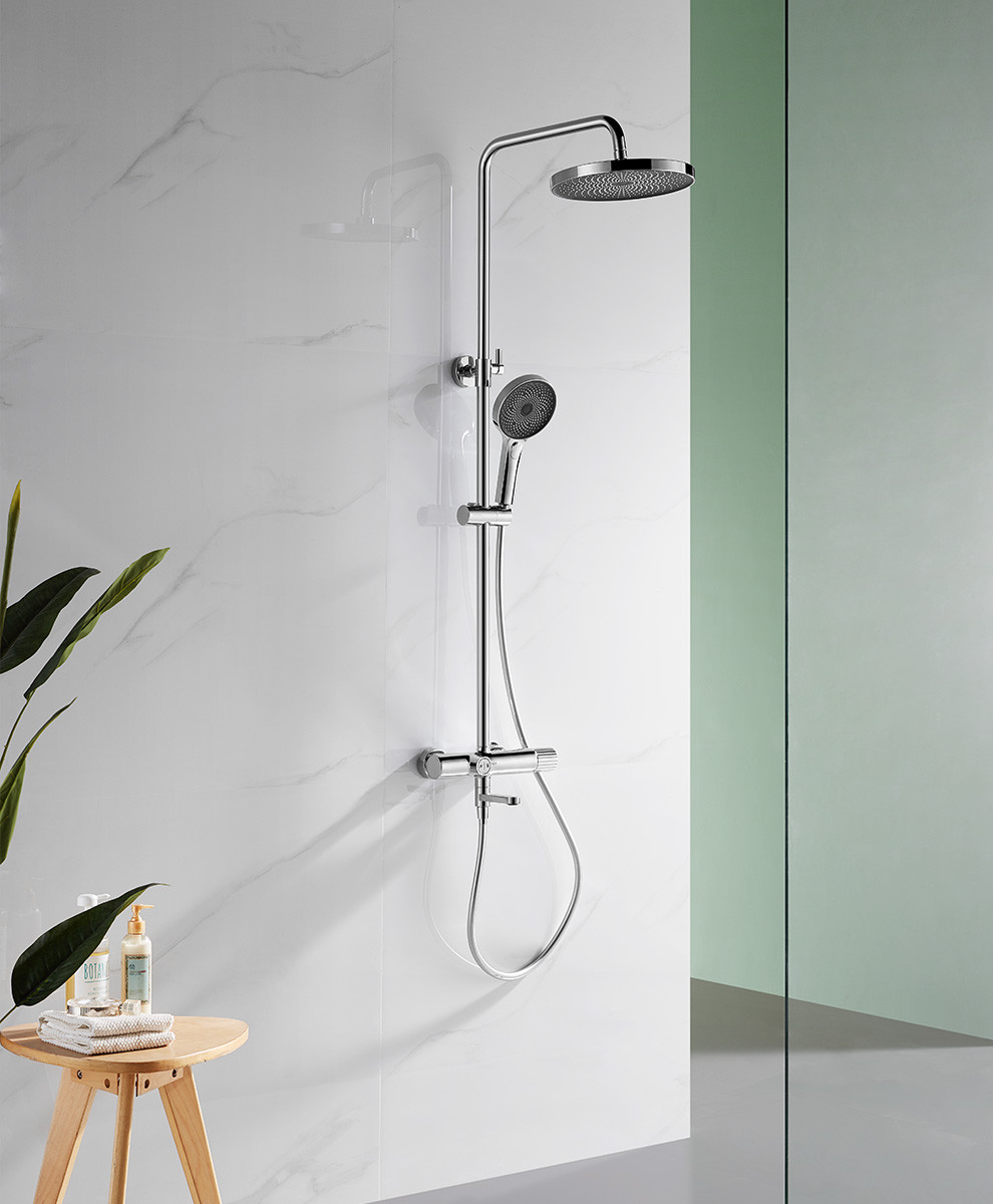 3 Function Hand Shower Mixer Set H 822-1212mm Handheld Chrome Brass