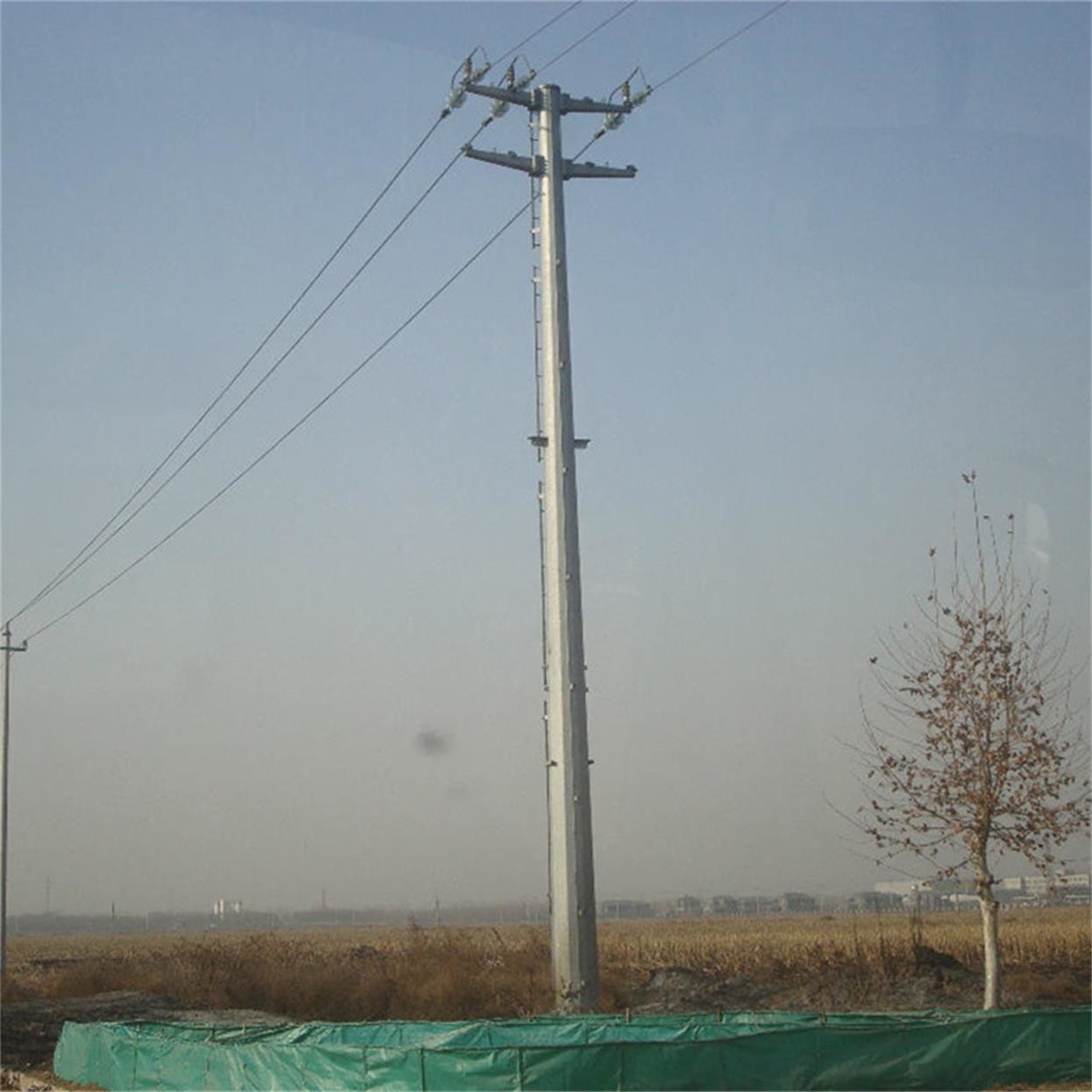 Q345 Design Load 500kg Electrical Power Pole , ODM OEM Tubular Steel Pole