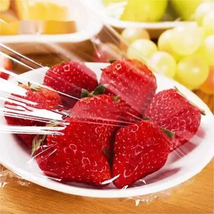 PVDC PVC PE Packing Plastic Wrap Roll Transparent PE Protective Food Cling Film With Sliding Cutter
