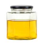 Hexagon Clear Glass Storage Bottle 100ml 500ml With Metal Lid For Honey Cream