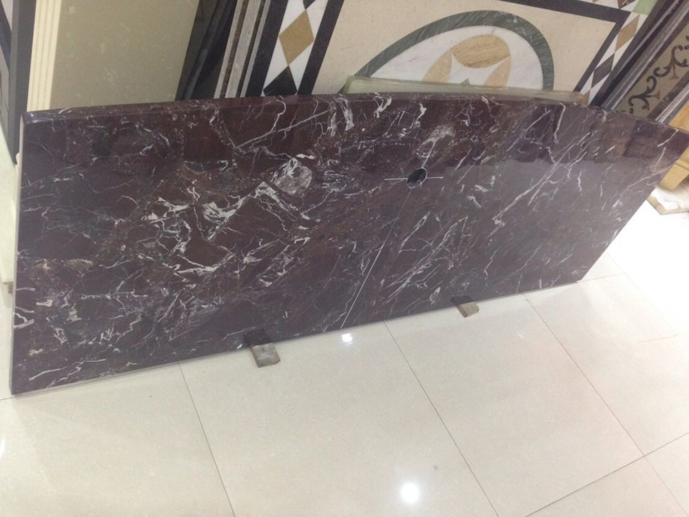 Rosso Levanto Marble Stone Slab With White Veins Stone Natural Countertop Purple Red