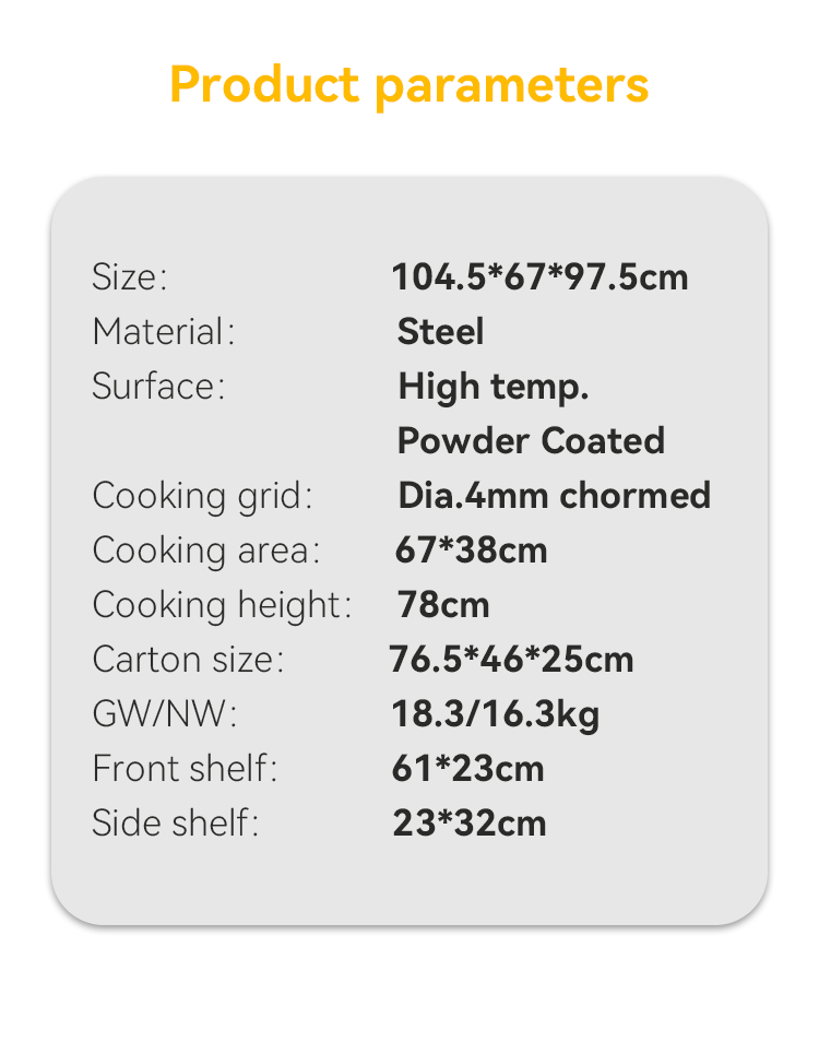 Professional Restaurant Charcoal Grill Gas BBQ with Powder Coated Vertical Style Oven