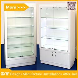 China Customized good quality wall glass jewelry display shelves with lighting wholesale