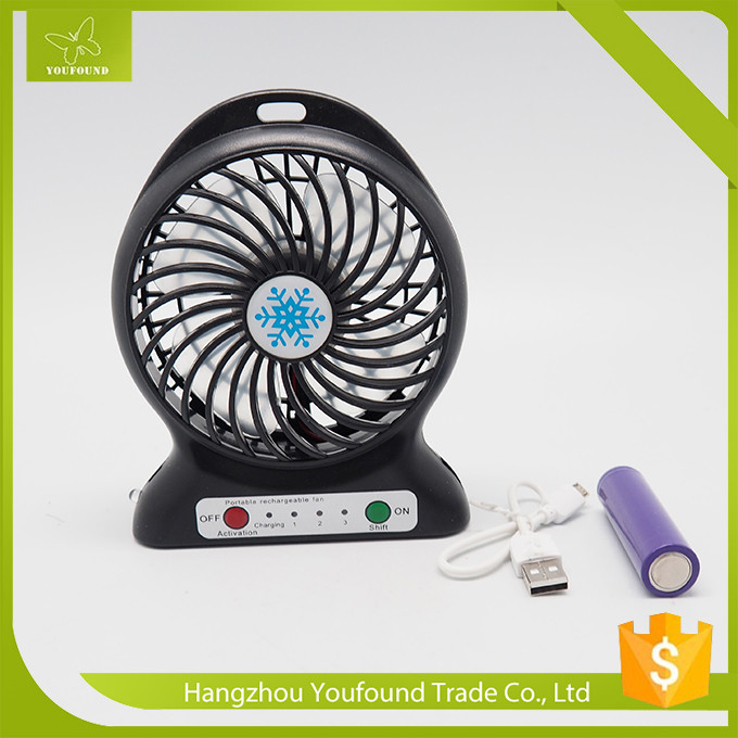 BS-5600 Battery Operated Mini Fan USB Cord Charging DC Small Plastic LED Table Fan