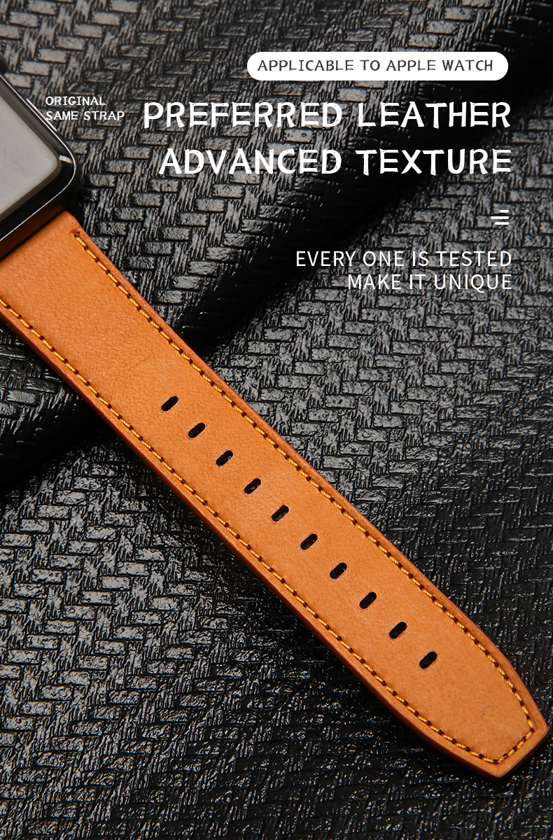 Genuine Leather Smart Watch Straps For iWatch 38mm 40mm 42mm 44mm 45mm 100%