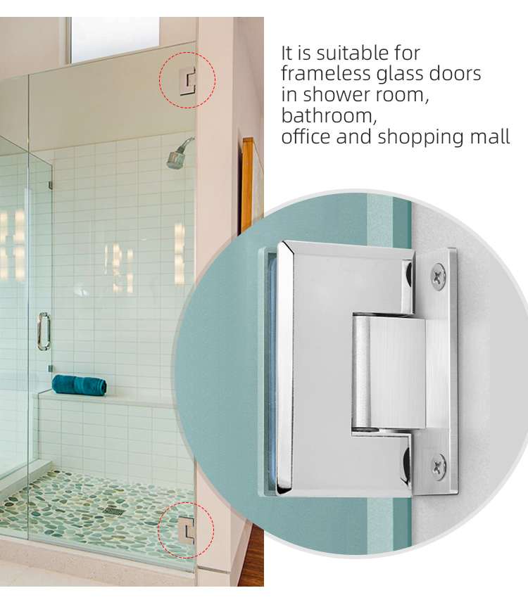 90 Degree Glass Hinge Modern Design for Stainless Steel Shower Door Glass Door Handle
