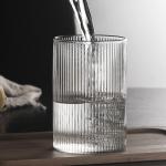 Classic Lead free Glass Drinking Cup 300ml 400ml Vertical Striped