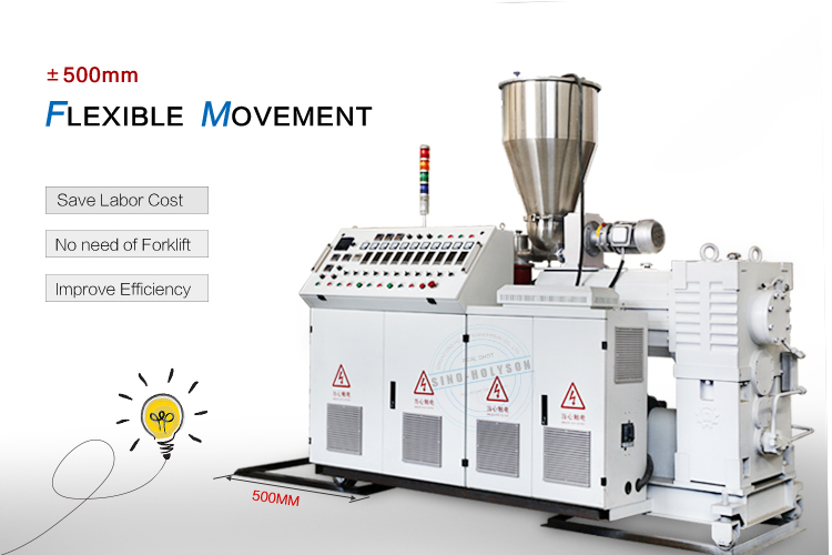 Counter Rotating Conical Twin Screw Extruder Plastic PVC 40 Rpm