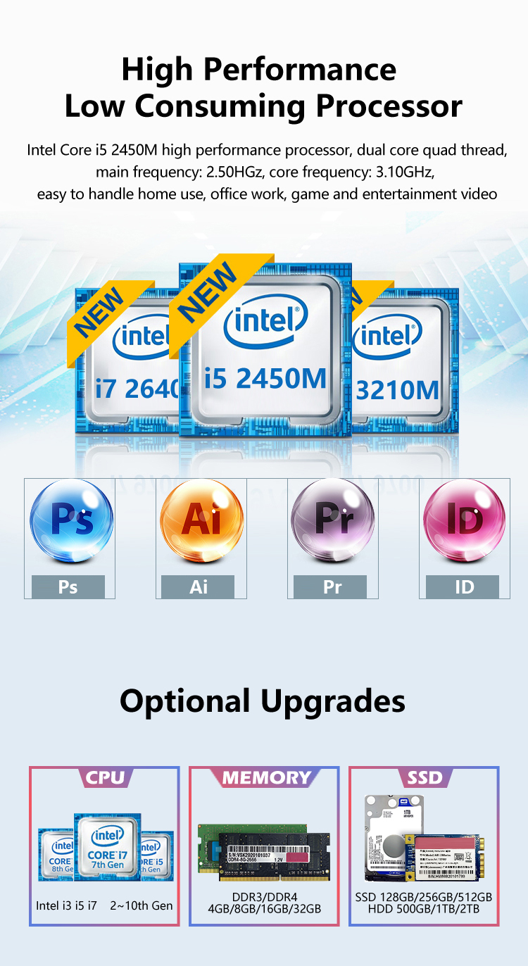 1ms Response Time 27" All In One Computer with Widescreen Display and i3 i5 i7 i9 CPU