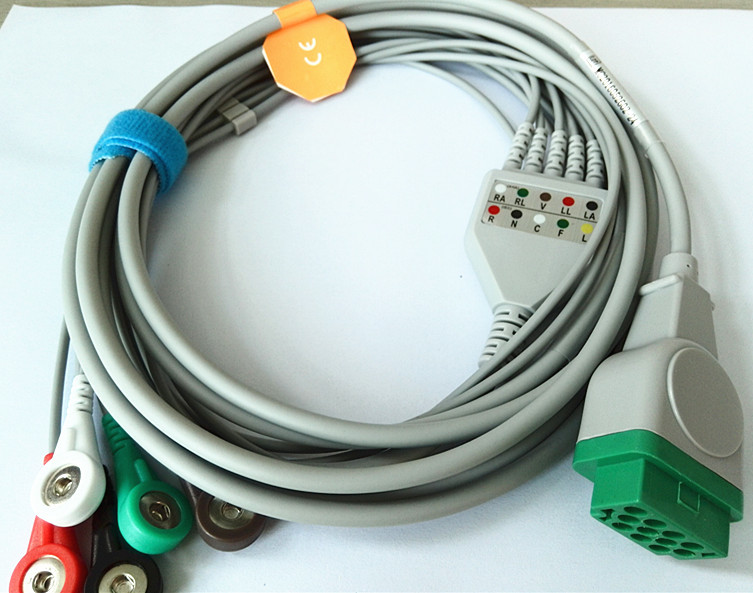 GE - Marquette Responder ECG Cable And Leadwires , 11Pins Green Connector