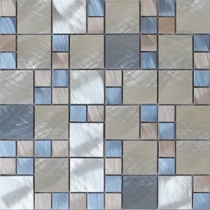 China Good quality brush finished metal mosaic tile puzzle pattern wholesale