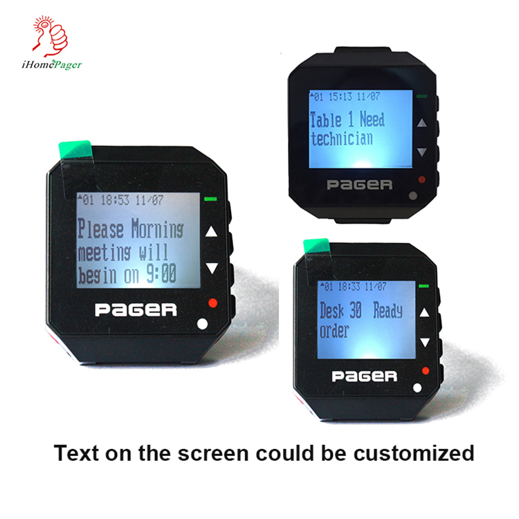 Wireless call system pocsag transmitter keyboard alphanumeric customize smart watch pager