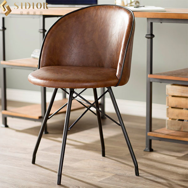 ODM OEM PU Faux Leather Dining Chairs With Comfortable Backrest