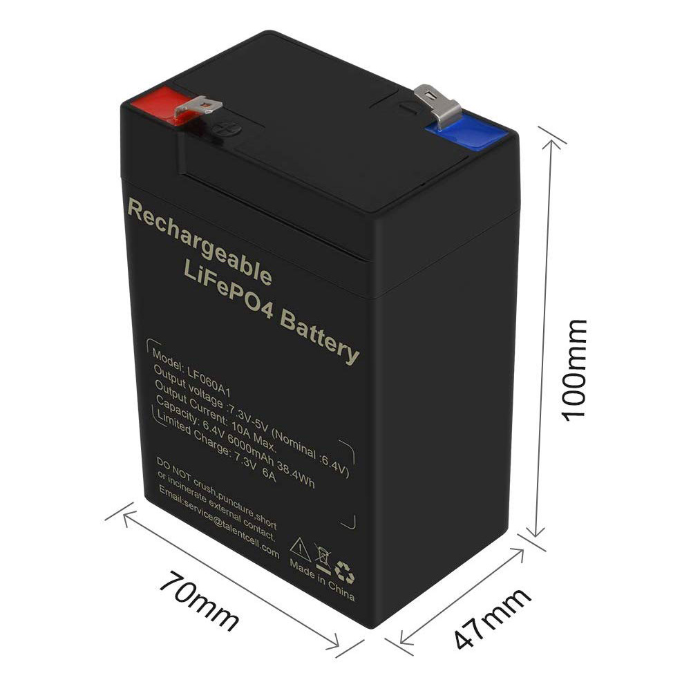 6.4V 4.5Ah 6v 5Ah Deep Cycle LiFePO4 Battery Rechargeable Lighting