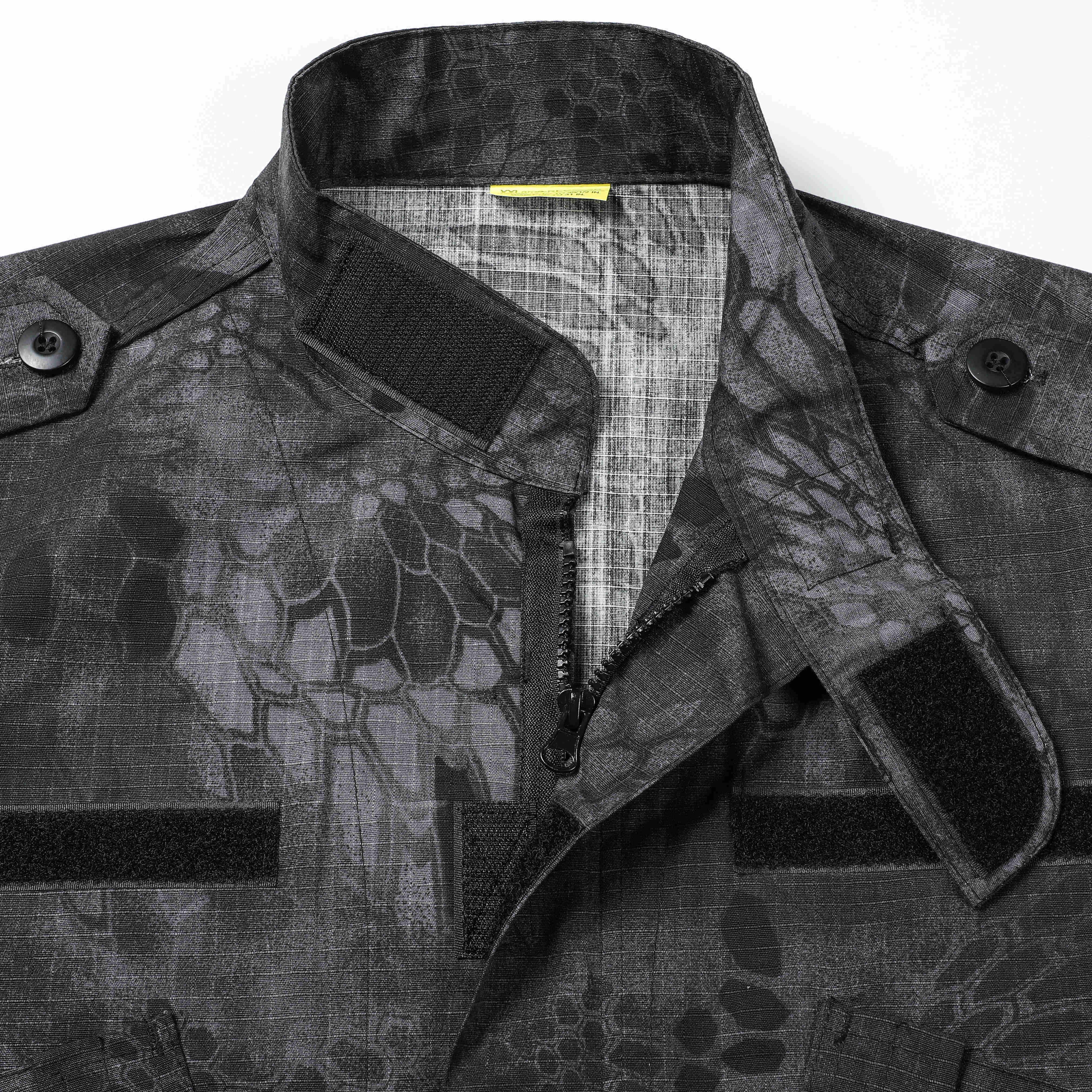 ACU Black Python Suit Plaid Fabric Army Combat Military Garments Suit