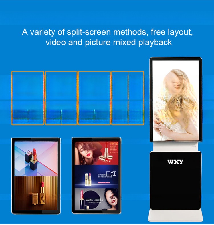 65" inch Alone stand digital signage board kiosk WIFI network Android player screen remote control monitor