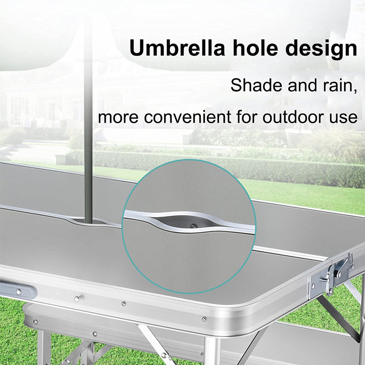 Folded Outdoor Garden Patio Portable Aluminum Camping Dinning Table and Chair Set for Barbecue Beach Picnic
