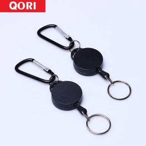 China Deyi Badge Reel Heavy Duty Retractable Keychain ID Badge Reels Retractable Carabiner Badge Holder Steel Cord wholesale