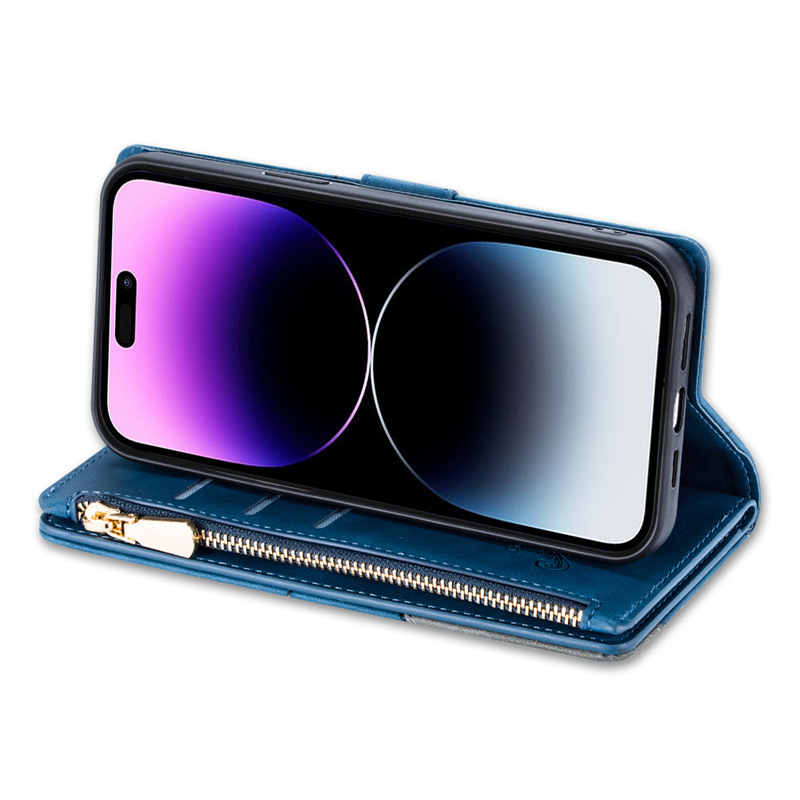 Back Cover For Iphone 15 Pro With Hanging Rope 15 Ultra Luxury Wallet Case Card Magnetic Holder TPU Leather Phone Case