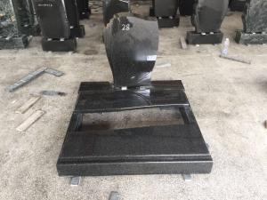 China Unique Upright Granite Headstones , European Style Black Headstones For Graves wholesale