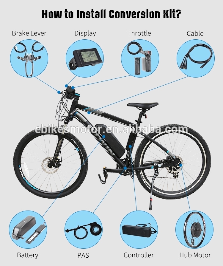 electric motorcycle conversion kit 1000W and e bike kit 1000w hub motor and throttle kit 1000w hub motor