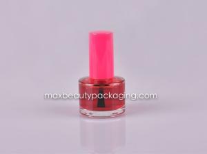China UV coating nail polish 15ml round straight nail polish bottle nail polish packaging plastic cosmetic packaging wholesale
