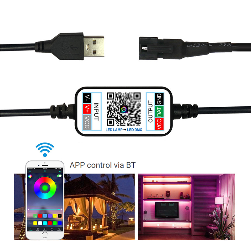 Magic Color LED Pixel Controller With USB 5V App Bluetooth Control