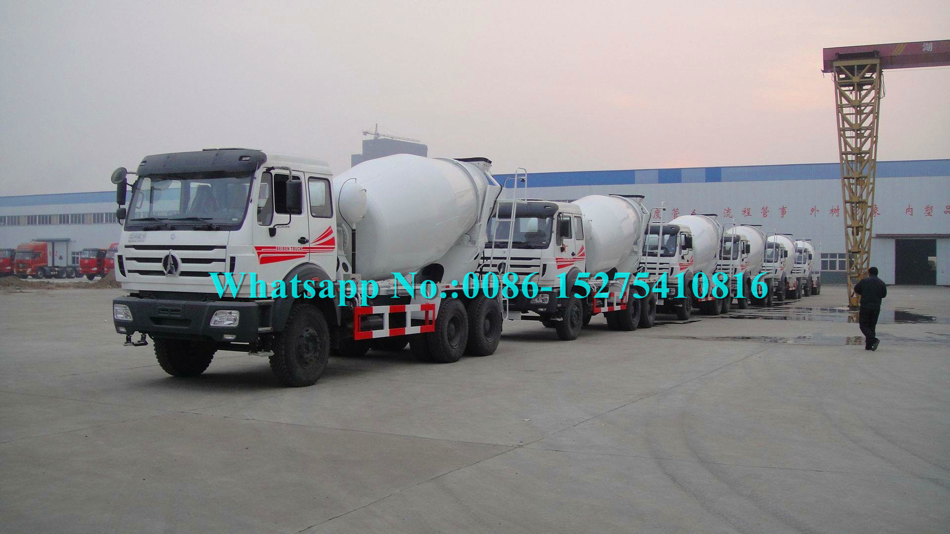2638 380hp Beiben North Benz Brand New 6x4 10 wheeler 8cbm Concrete Cement Transit Mixer Truck for DR CONGO