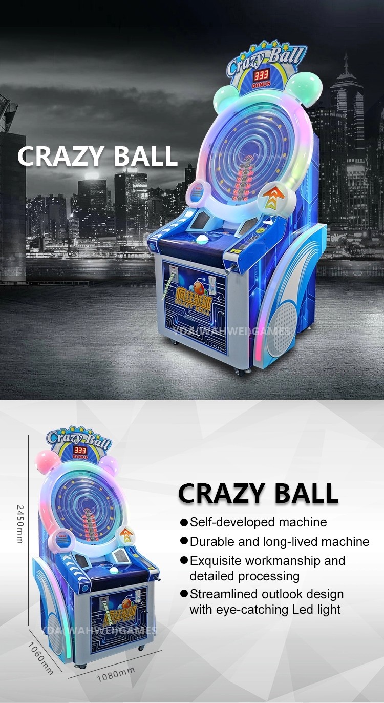 Crazy Ball coin operated lottery ticket arcade pinball AMUSEMENT game machine
