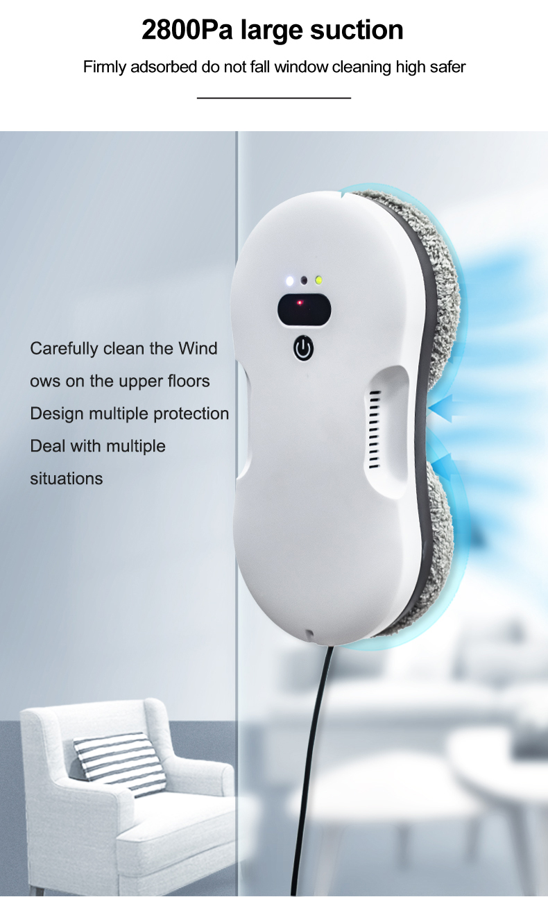 Ultra Thin Electric Window Washing Robot for Noise 65dB and PRODUCT SIZE 295*145*62mm