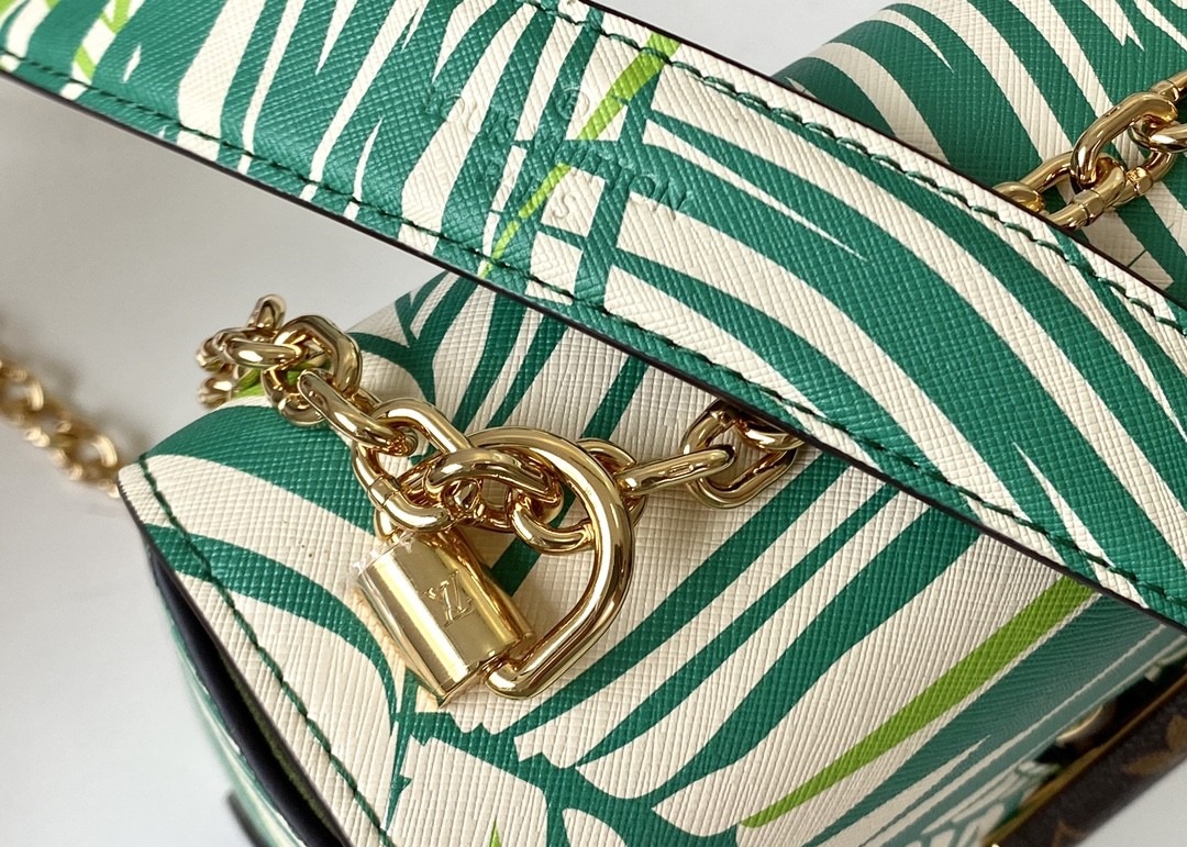 M5028Silk-Screen Luxury Chain Bag Genunie Leather And Carvas Luxury Chain Bag Rippel Bottom Cross-Body Bag