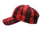 FUN 6 Panel Baseball Hat , Red Black Grid Tennis Baseball Caps Street Style