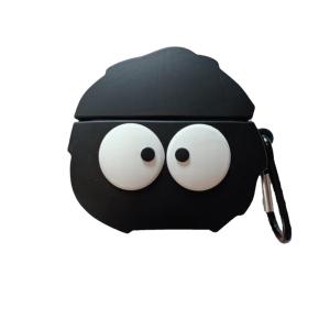 China Anti Lost Cute Black Airpod Cases Black Silicone Cartoon Finger Print Proof wholesale