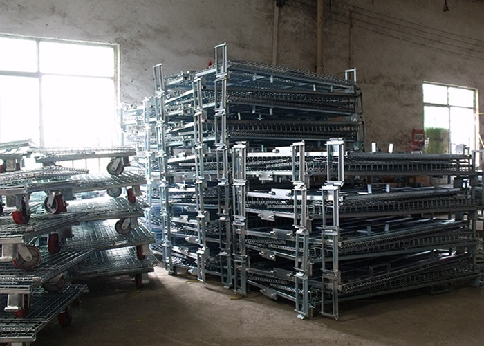 Stainless Steel Wire Mesh Cage Folded Collapsible Wire Mesh Containers Heavy Duty