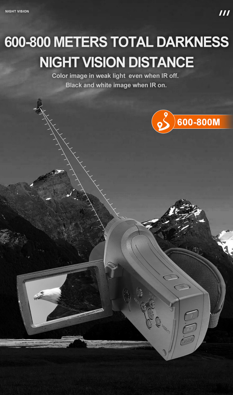 Infrared Digital Night Vision Camera handheld camera 4K HD Video 8X digital Zoom Long distance
