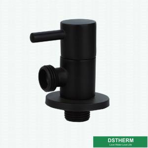 China Luxury Bathroom Accessories Wall Mounted Black Polish Brass Water Angle Valve With G1/2&quot; Thread wholesale