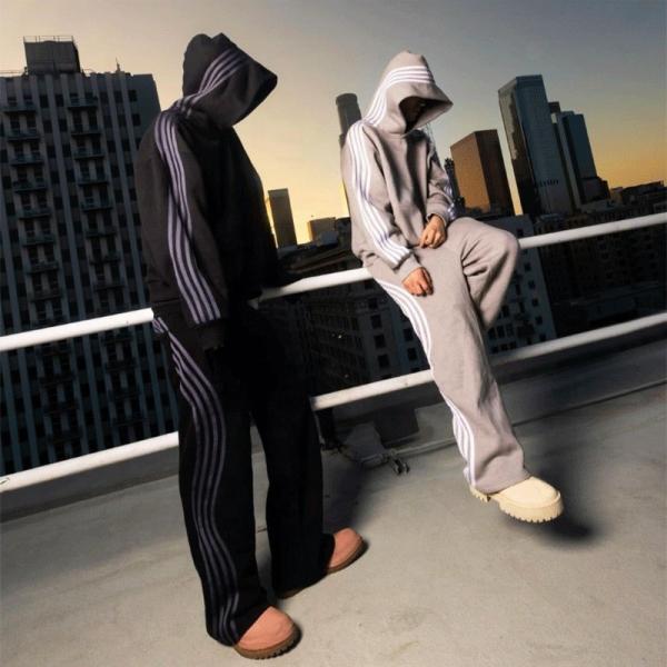 Custom Embroidery Logo Pullover Hoodie Jogging Suit Sweatsuit Flared Tracksuits