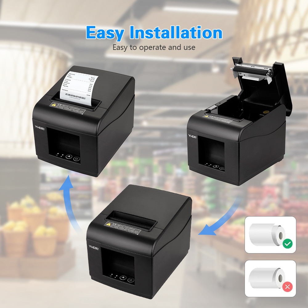 Desktop Receipt 80 Mm Thermal Printer For Pos System Printing YHD-80E