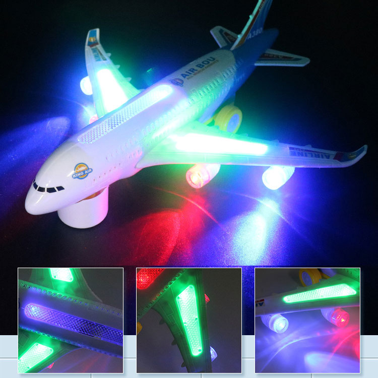 Children's Electric Toy Airplane A380 with Universal Wheels and Simulation Model
